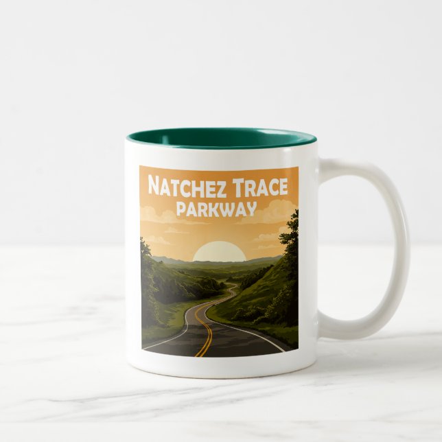 Tasse 2 Couleurs Natchez Trace Parkway Mississippi Paysage (Droit)
