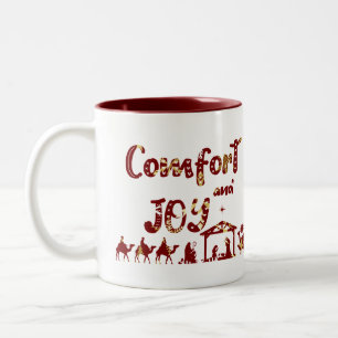 Tasse 2 Couleurs Nativité chrétienne de Noël de confort et de jo
