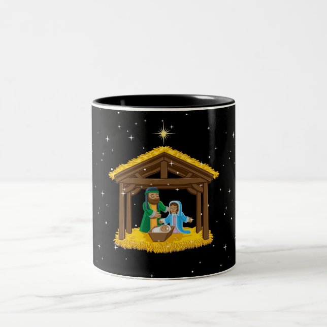 Tasse 2 Couleurs Nativité Noël (Centre)