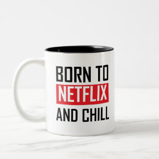 Tasse 2 Couleurs Né à netflix et un devis de refroidissement