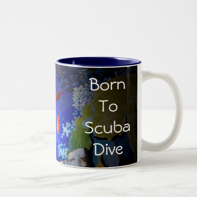 Tasse 2 Couleurs Né À Scuba Dive (Droit)