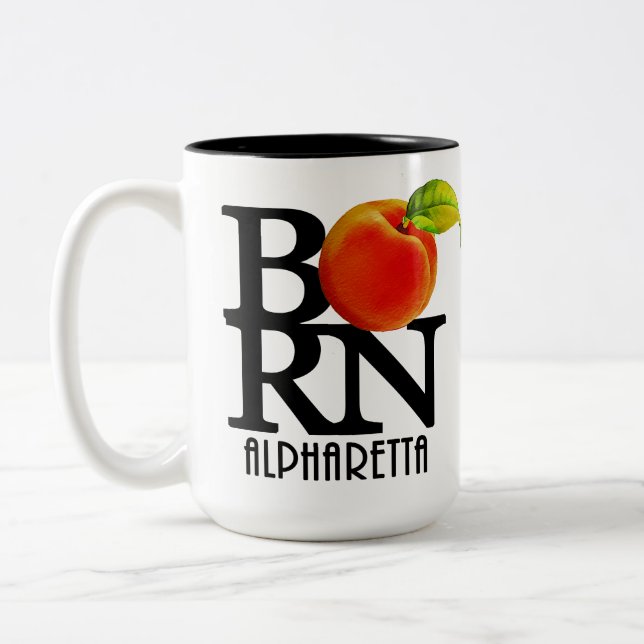 Tasse 2 Couleurs NÉ Alpharetta Géorgie 15oz (Gauche)
