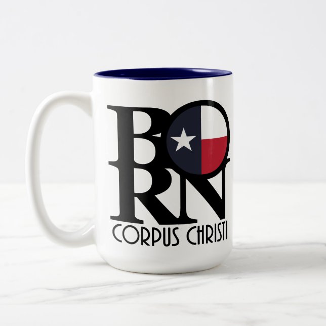 Tasse 2 Couleurs NÉ Corpus Christi Texas 15oz (Gauche)