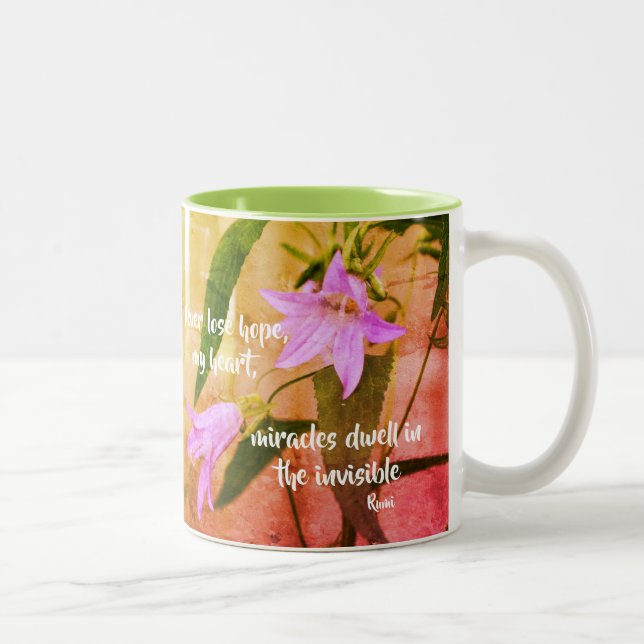 Tasse 2 Couleurs Ne jamais perdre espoir Citation Inspirante Rumi (Droit)