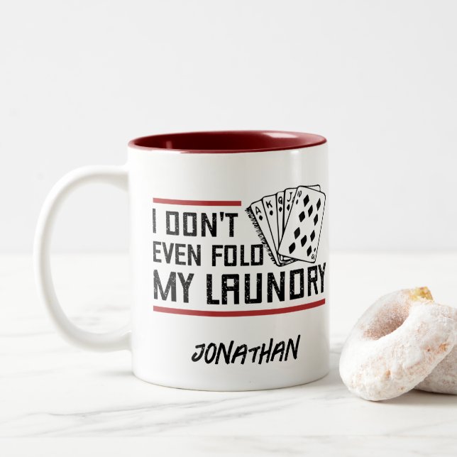 Tasse 2 Couleurs Ne pas plier Lave-linge Funny Cartes Poker Joueur  (Avec donut)