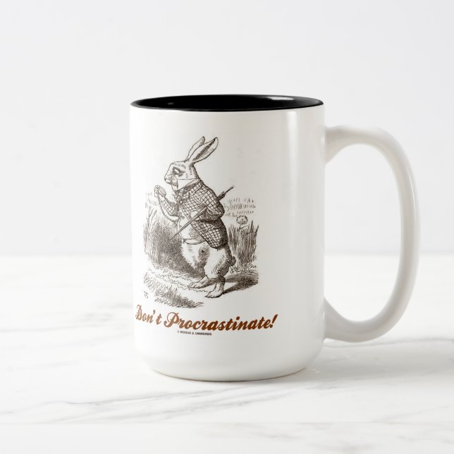 Tasse 2 Couleurs Ne procrastinez pas ! White Rabbit Watch Wonderlan (Droit)