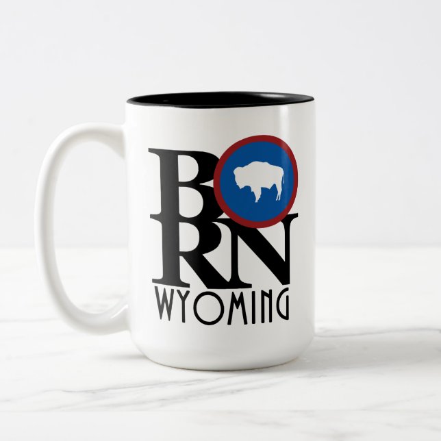 Tasse 2 Couleurs NÉ Wyoming 15 oz (Gauche)