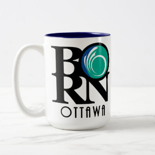 Tasse 2 Couleurs NÉE Ottawa 15oz (drapeau de la ville)