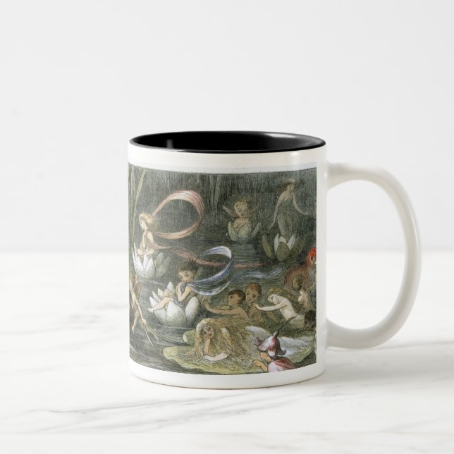 Tasse 2 Couleurs Nénuphars et fées de l'eau, illustration de (Droit)
