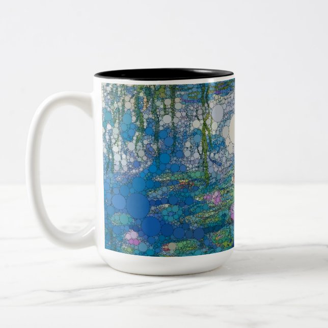 Tasse 2 Couleurs Nénuphars, points d'infini par après Claude Monet (Gauche)
