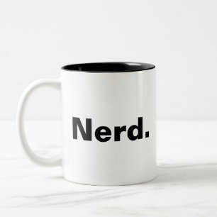 Tasse 2 Couleurs Nerd un mot blanc texte minimalisme drôle design
