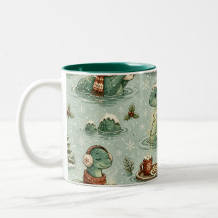 Tasse 2 Couleurs Nessie de Noël Monstre du Loch Ness Confortable Cr