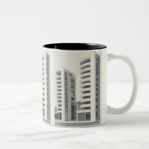 Tasse 2 Couleurs Nettoyer les dessins de trait d'architecture nette