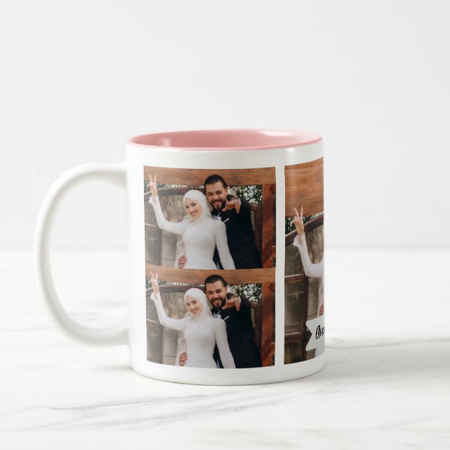 Tasse 2 Couleurs Neutral Minimalist Photo Bridesmaid  (Gauche)