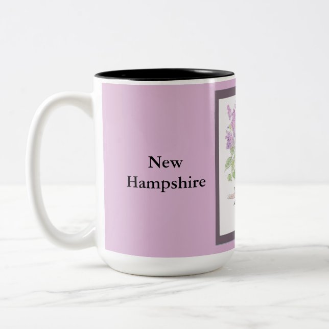 Tasse 2 Couleurs NEW HAMPSHIRE État oiseau et fleur (Gauche)