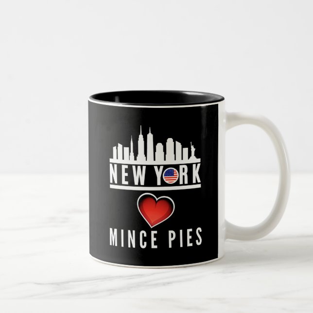 Tasse 2 Couleurs New York aime Mince Pies Cityscape (Droit)