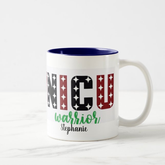 Tasse 2 Couleurs NICU guerrier personnalisé Valentine's day Nurse (Droit)