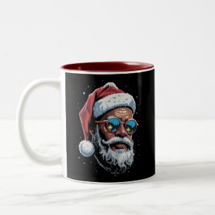 Tasse 2 Couleurs Noël afro-américain Pyjama Xmas Afro Père Noël 
