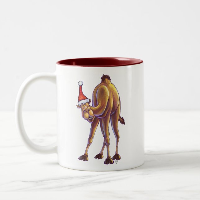 Tasse 2 Couleurs Noël aux chameaux (Gauche)