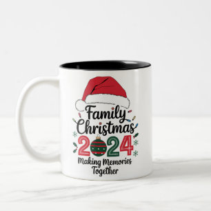 Tasse 2 Couleurs Noël de famille 2024 Rassembler les souvenirs