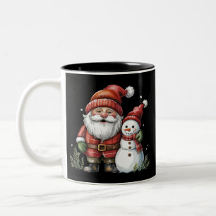 Tasse 2 Couleurs Noël de Gnome Saison d'Hiver Amoureux de Gnomes Va
