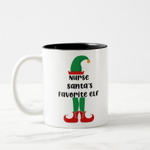 Tasse 2 Couleurs Noël de l'infirmière préférée du Père Noël Elfe dr