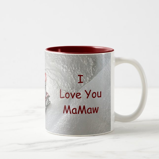 Tasse 2 Couleurs Noël de MaMaw - je t'aime pingouin (Droit)