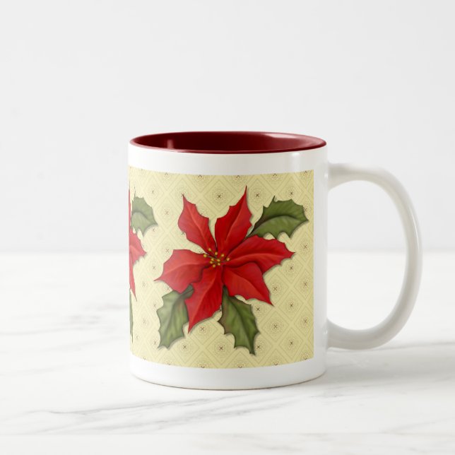 Tasse 2 Couleurs Noël de Poinsettia (Droit)