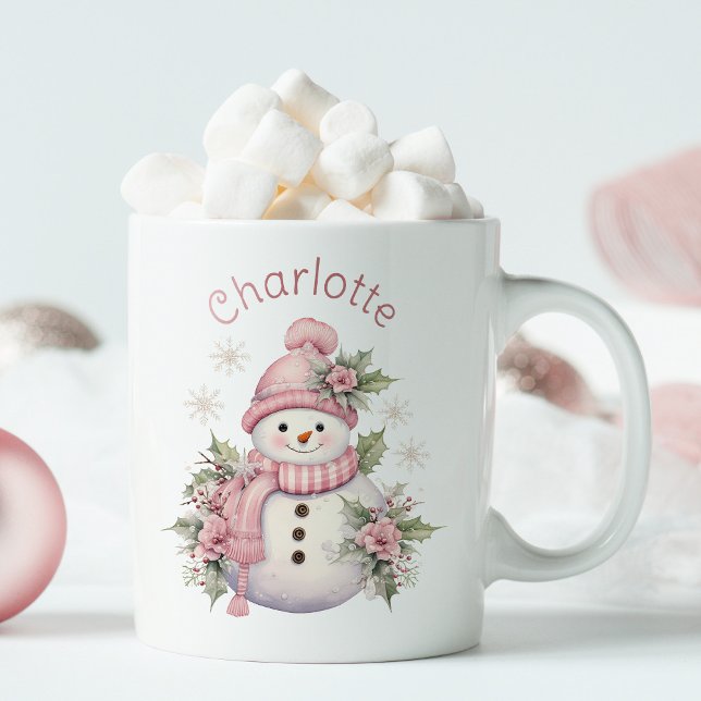 Tasse 2 Couleurs Noël des motoneiges d'hiver rose (Créateur téléchargé)