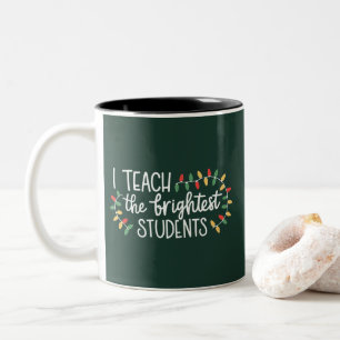Tasse 2 Couleurs Noël Enseignant J'enseigne aux étudiants les plus