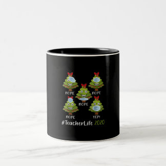 Tasse 2 Couleurs Noël Enseignant Vie 2020 Arbre Porter Masque Cadea