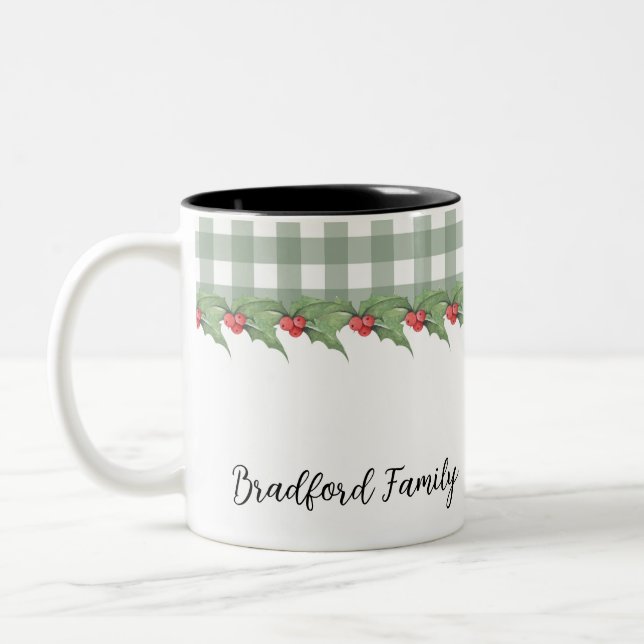 Tasse 2 Couleurs Noël familial de Buffalo Vert (Gauche)