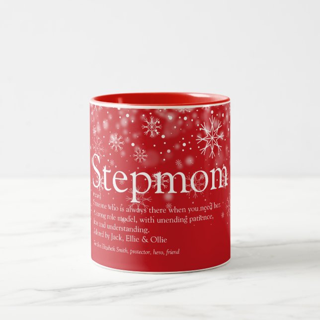 Tasse 2 Couleurs Noël Fêtes Stepmaman Stepmère Définition (Centre)