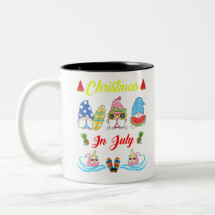 Tasse 2 Couleurs Noël Gnomes En Juillet Été
