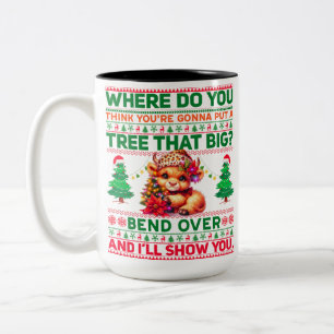 Tasse 2 Couleurs Noël Joyeux Noël Pour Cadeau Highland Cow