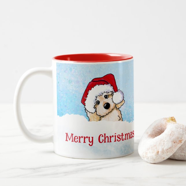 Tasse 2 Couleurs Noël KiniArt Cavapoo (Avec donut)