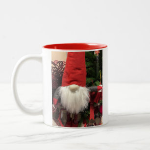 Tasse 2 Couleurs Noël Lituanien polonais Gnome rouge à l'intérieur