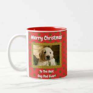 Tasse 2 Couleurs Noël Meilleur Chien Papa Jamais Un Animal Photo