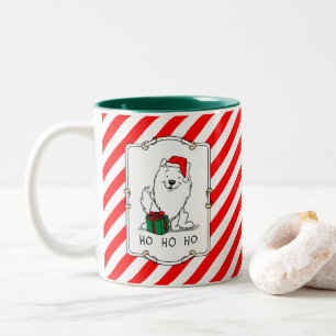 Tasse 2 Couleurs Noël Père Noël American Eskimo Chien HO HO HO Mign