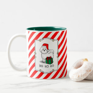Tasse 2 Couleurs Noël Père Noël Bichon Frise Chien mignonne