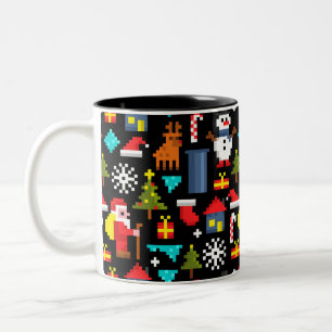 Tasse 2 Couleurs Noël Pixel