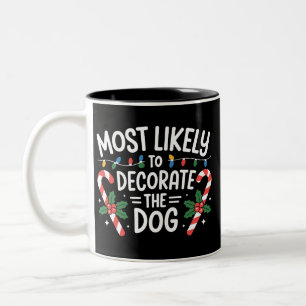 Tasse 2 Couleurs Noël Probablement Décorer Chien Xmas Famille 