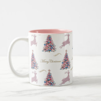 Tasse 2 Couleurs Noël Rose Pastel