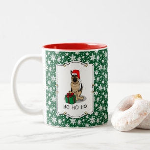 Tasse 2 Couleurs Noël Santa Hat Allemand Berger Chien mignonne