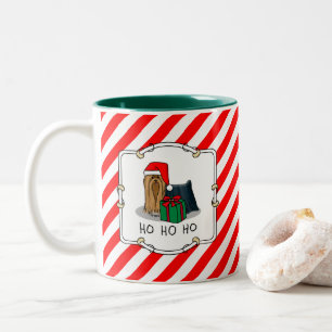Tasse 2 Couleurs Noël Santa Hat Yorkshire Terrier Yorkie Cute