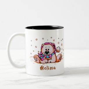 Tasse 2 Couleurs Noël Vacances mignonne Ours Musique d'hiver