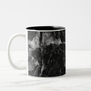 Tasse 2 Couleurs Noir blanc et marbre d'argent Glam moderne