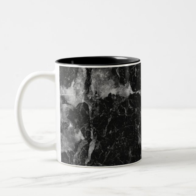 Tasse 2 Couleurs Noir blanc et marbre d'argent Glam moderne (Gauche)