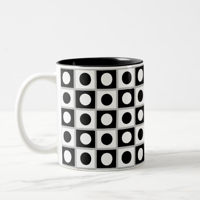 Tasse 2 Couleurs Noir et blanc Abstrait moderne (Gauche)