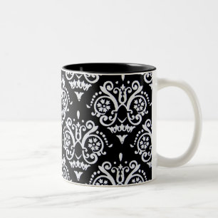 Tasse 2 Couleurs Noir et blanc Elegant Damask